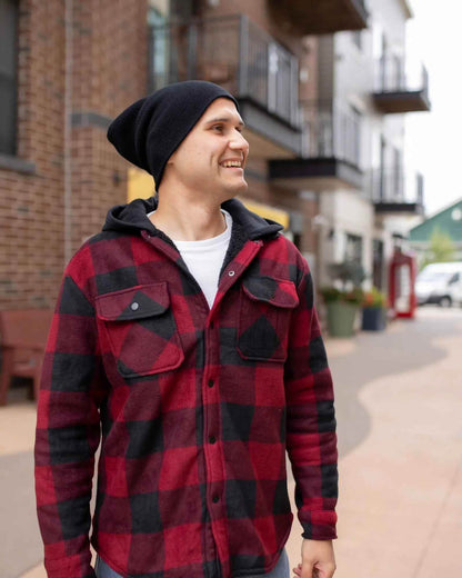 HAAKWEAR H-Stitch Cuffed Beanie - NEW Designed and Made in USA (Patented Design) - Midnight Black