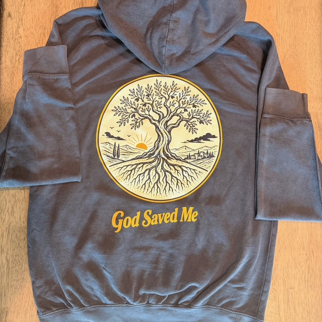 Olive Tree Hoodie: 100% ring-spun cotton