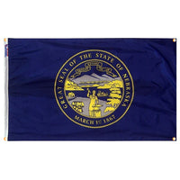 Nebraska Flag with Grommets Along the Edges for Wall Hanging