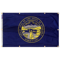 Nebraska Flag with Grommets Along the Edges for Wall Hanging