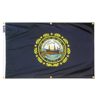 New Hampshire Flag with Grommets Along the Edges for Wall Hanging