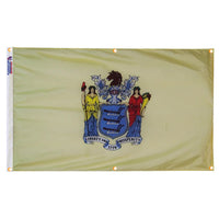 New Jersey Flag with Grommets Along the Edges for Wall Hanging