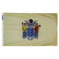 New Jersey Flag with Grommets Along the Edges for Wall Hanging