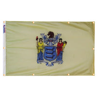 New Jersey Flag with Grommets Along the Edges for Wall Hanging