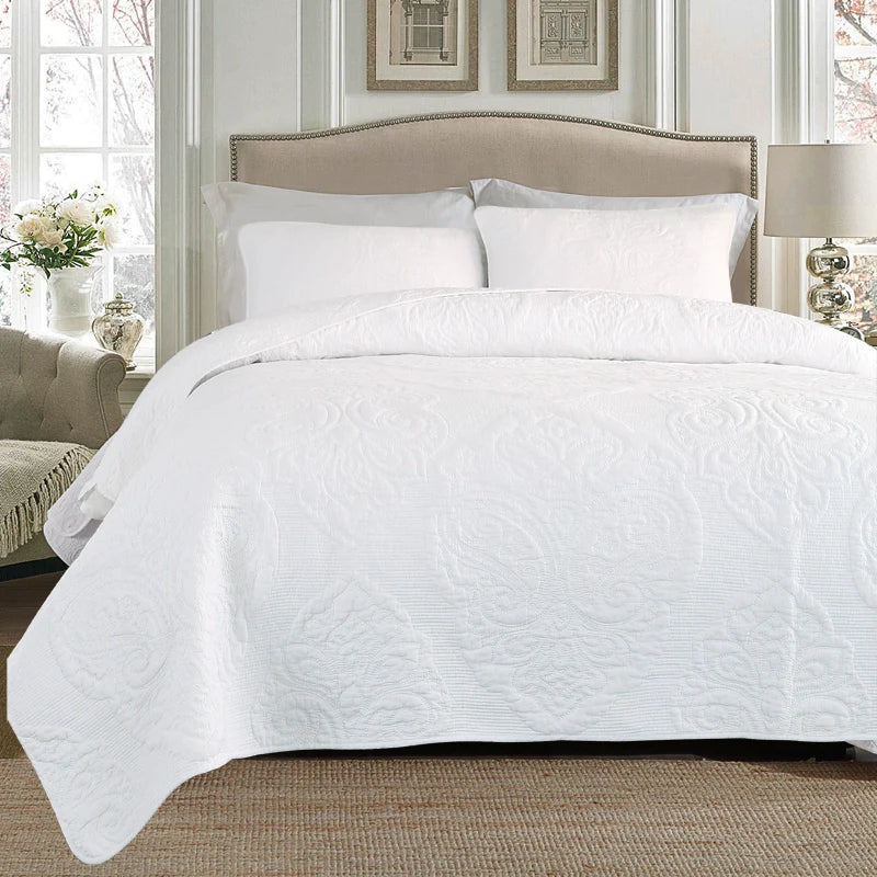 Export Simple European Embroider Double Pure Color Quiltedtextiles