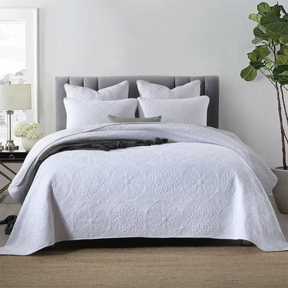 Export Simple European Embroider Double Pure Color Quiltedtextiles