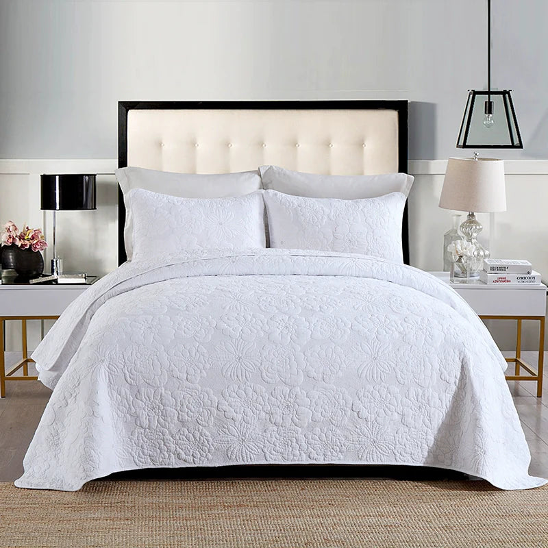 Export Simple European Embroider Double Pure Color Quiltedtextiles