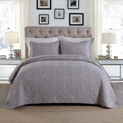 Export Simple European Embroider Double Pure Color Quiltedtextiles