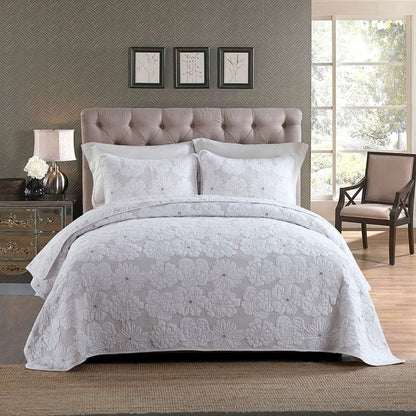 Export Simple European Embroider Double Pure Color Quiltedtextiles