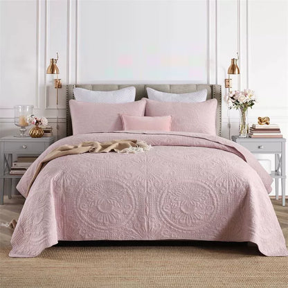 Export Simple European Embroider Double Pure Color Quiltedtextiles
