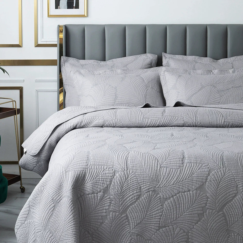 Export Simple European Embroider Double Pure Color Quiltedtextiles