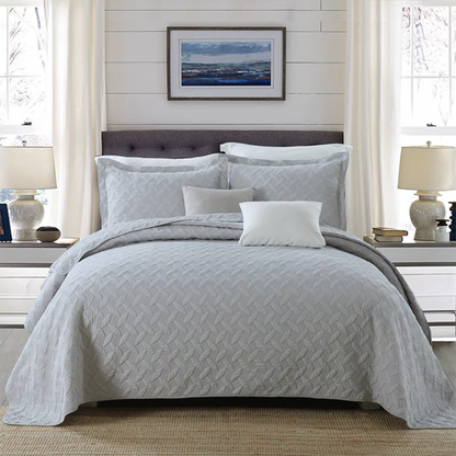 Export Simple European Embroider Double Pure Color Quiltedtextiles