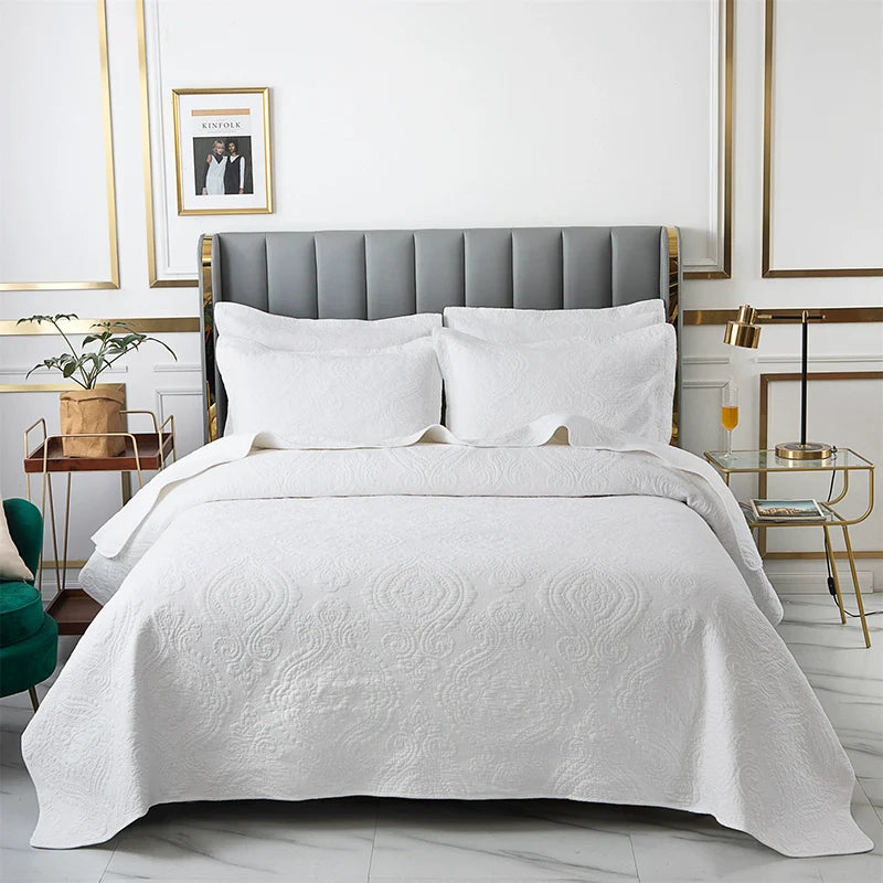 Export High-Grade Plain Embroidered Two Sides Palm Leaf Bedspread