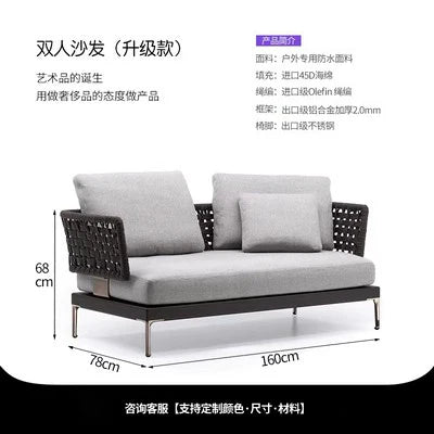 Outdoor Rattan Garden Sofa House Casual Teak Waterproof and Sun Protection Outdoor Outdoor Furniture Garden Balcony Rattan Chair