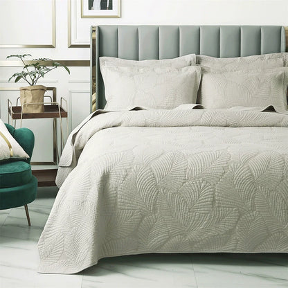 Export High-Grade Plain Embroidered Two Sides Palm Leaf Bedspread