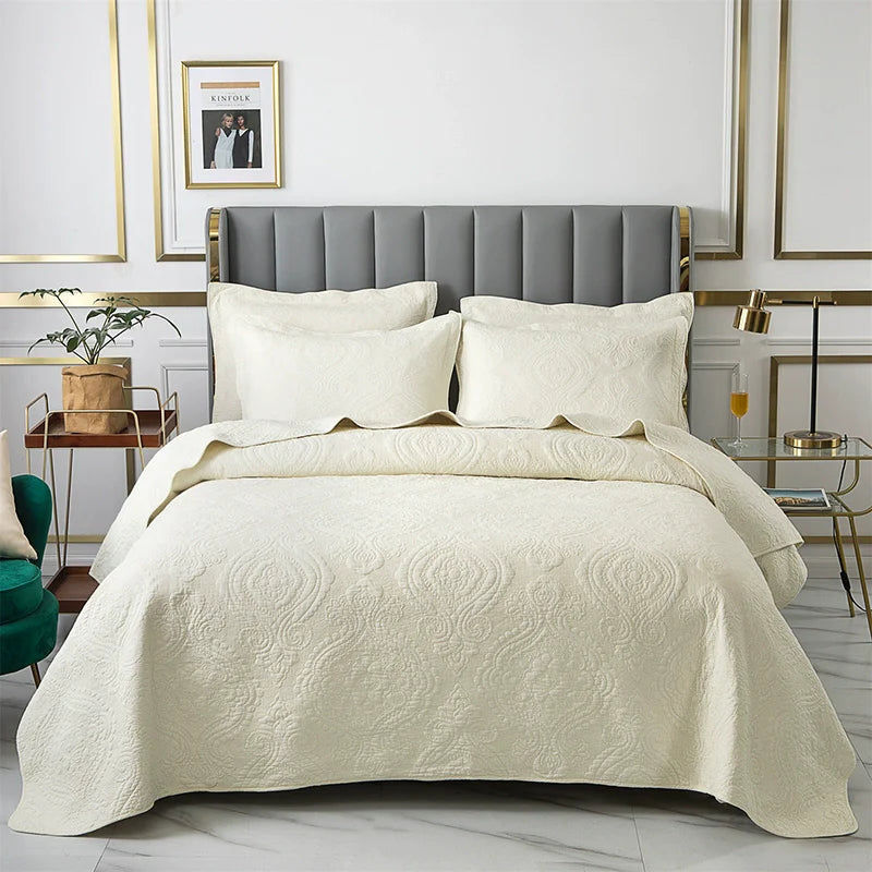 Export High-Grade Plain Embroidered Two Sides Palm Leaf Bedspread