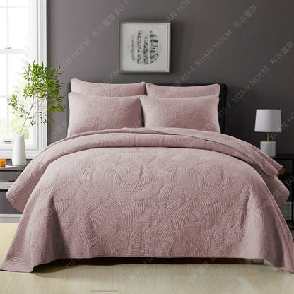 Export Simple European Embroider Double Pure Color Quiltedtextiles