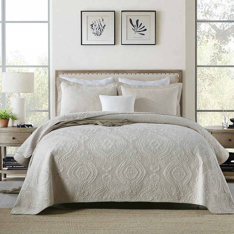 Export Simple European Embroider Double Pure Color Quiltedtextiles
