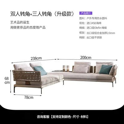 Outdoor Rattan Garden Sofa House Casual Teak Waterproof and Sun Protection Outdoor Outdoor Furniture Garden Balcony Rattan Chair