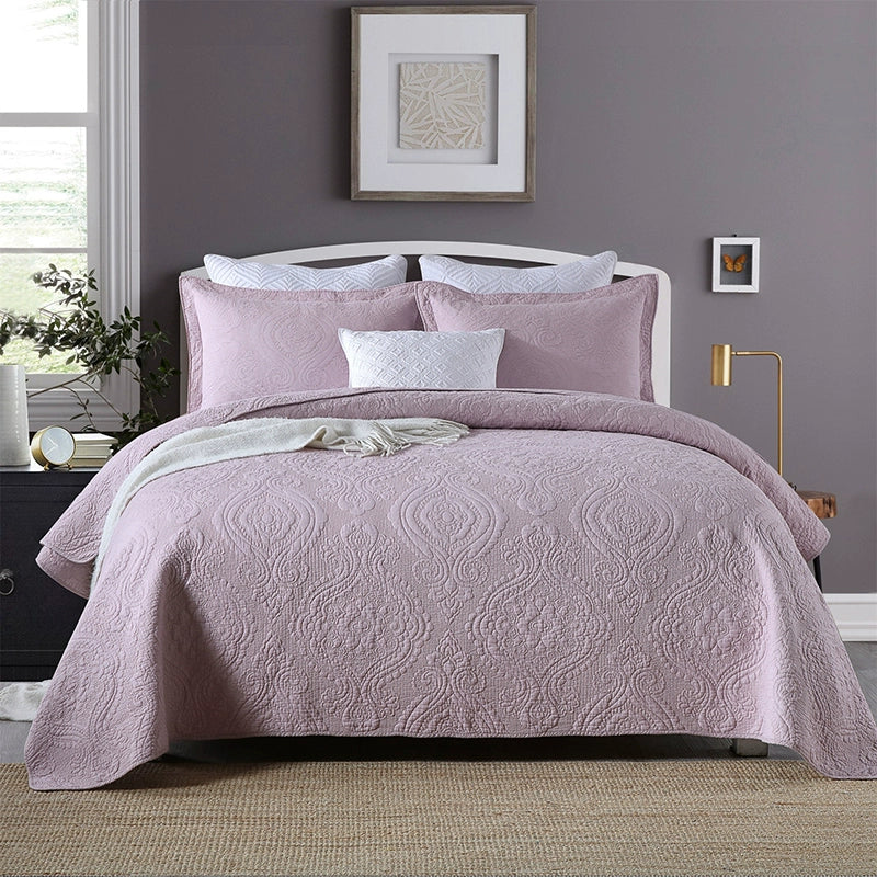 Export High-Grade Plain Embroidered Two Sides Palm Leaf Bedspread