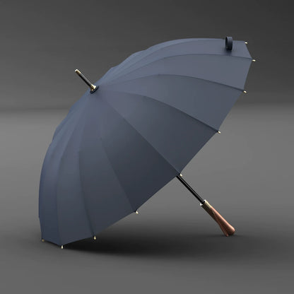 16 Bones Wooden Handle Classy Retro Style Gentleman Minimalist Umbrella