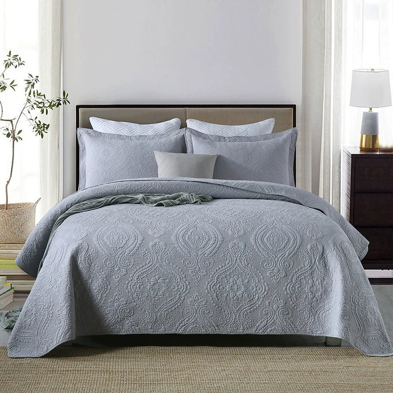 Export Simple European Embroider Double Pure Color Quiltedtextiles