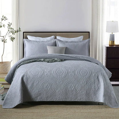 Export Simple European Embroider Double Pure Color Quiltedtextiles
