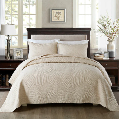 Export Simple European Embroider Double Pure Color Quiltedtextiles