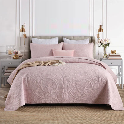 Export High-Grade Plain Embroidered Two Sides Palm Leaf Bedspread