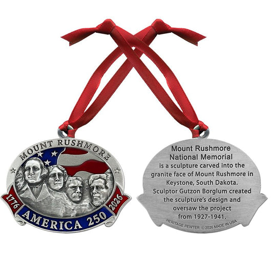 America's 250th Anniversary Mount Rushmore Ornament (w/ Back Text)