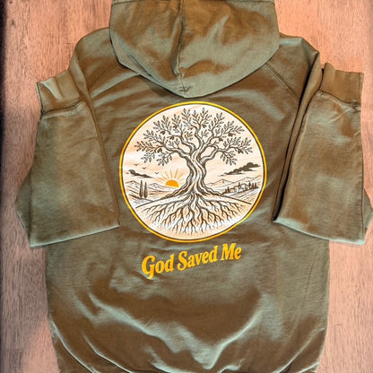 Olive Tree Hoodie: 100% ring-spun cotton