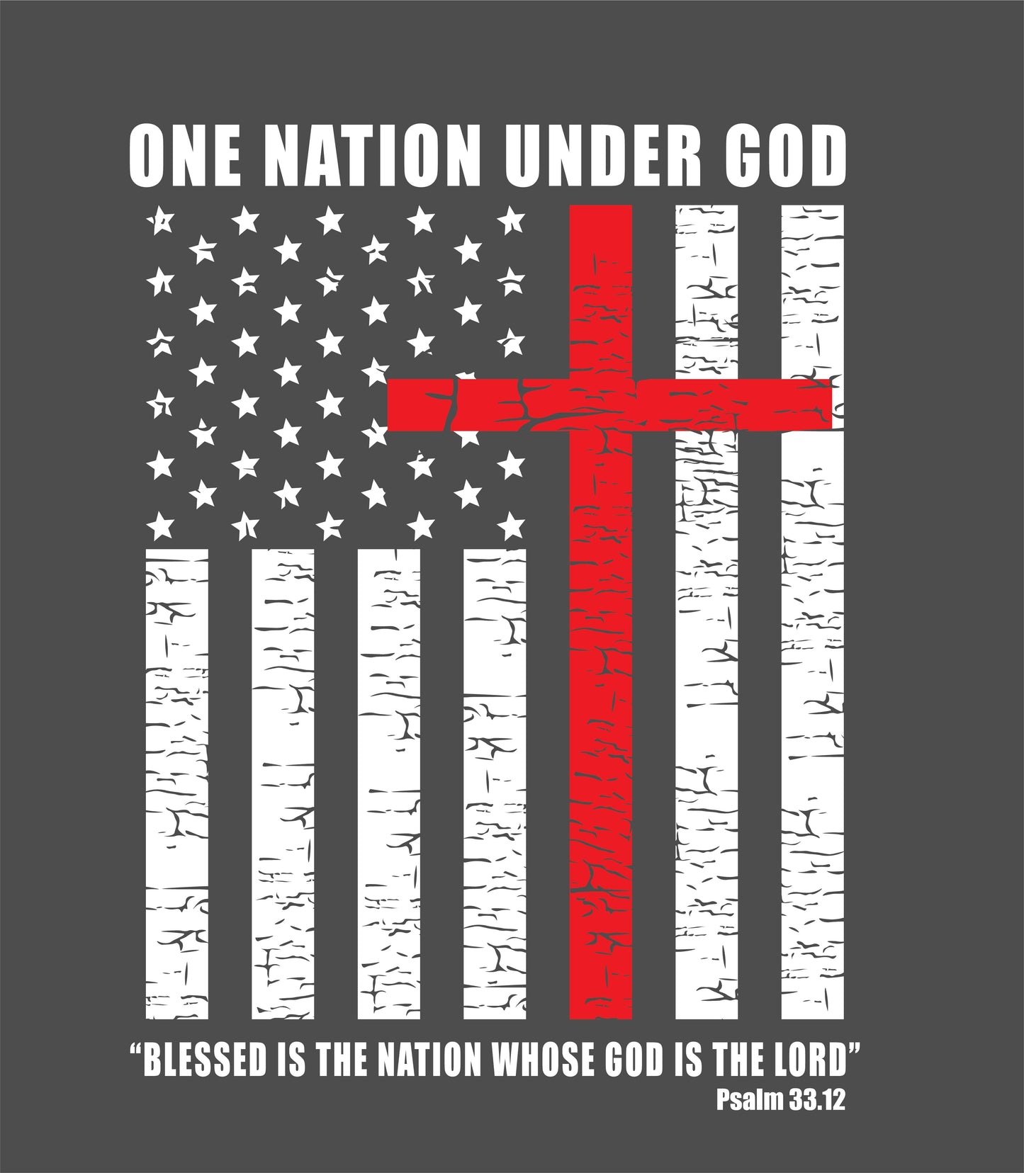 One Nation Under God Patriotic Cross Flag T-Shirt • Christian Flag Tee American Faith Apparel