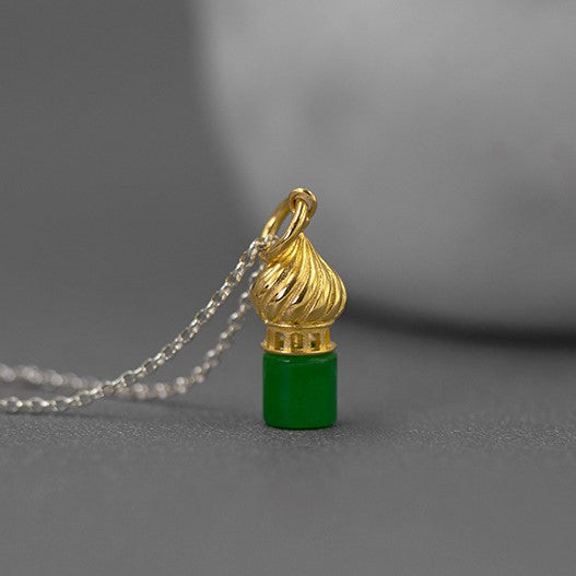 Dome Castle Jade Earrings
