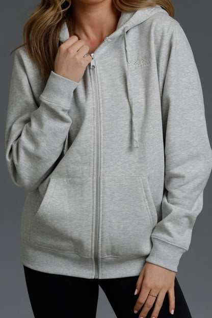 Boyfriend Fit Full Zip Logo Hoodie (XX)