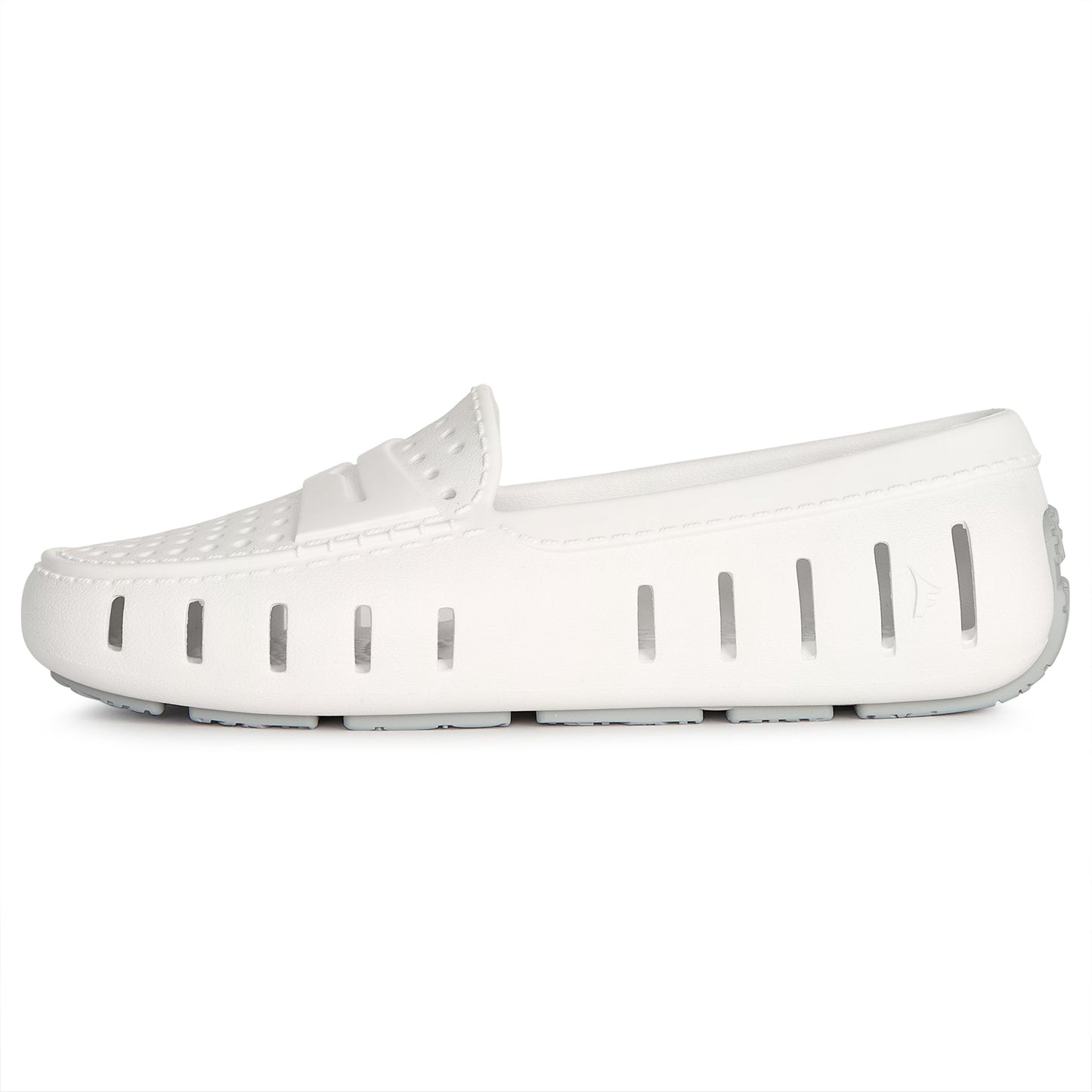 Women's Posh Bright White Harbor Mist Gray Loafers