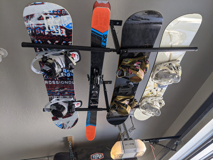 Hi-Port 2 | Ski & Snowboard Adjustable Ceiling Storage Rack | Double | Holds 150 lbs