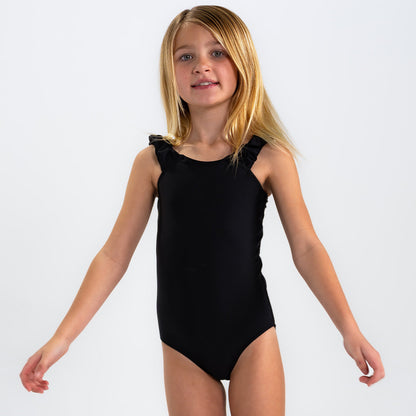 Puffy Sleeve One Piece Swimsuit (Girls)