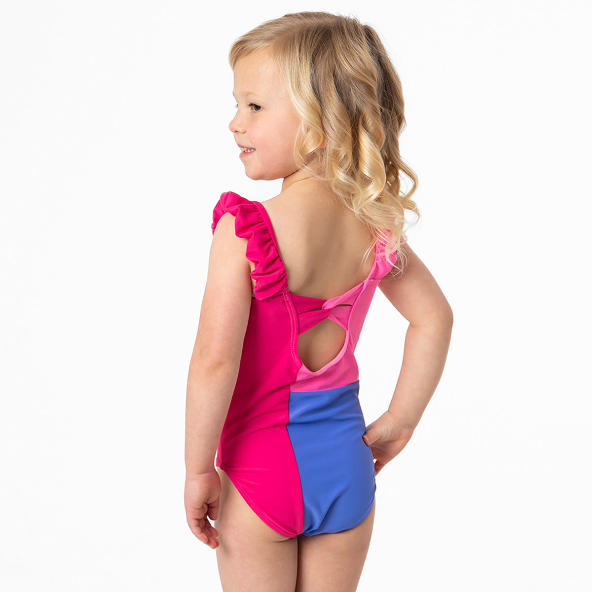 Puffy Sleeve One Piece Swimsuit (Girls)