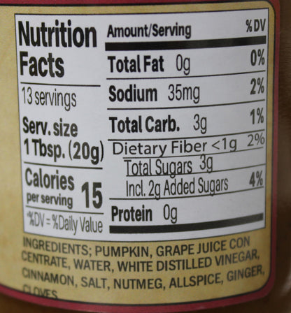 Pumpkin Butter - No Sugar Added, 9 oz.