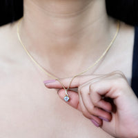 Cushion Cut Sky Blue Topaz Infinity Necklace with Silver Chain