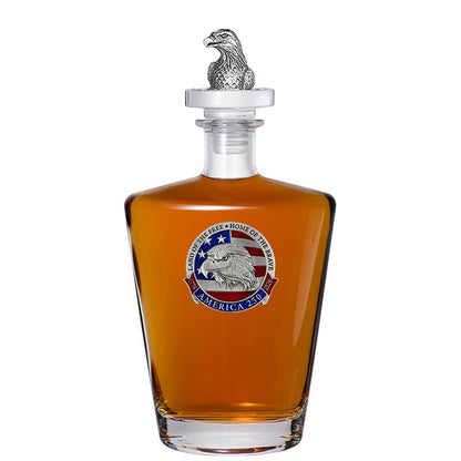 America's 250th Anniversary Eagle Head with Flag Royal Decanter with Eagle Head 3D Top