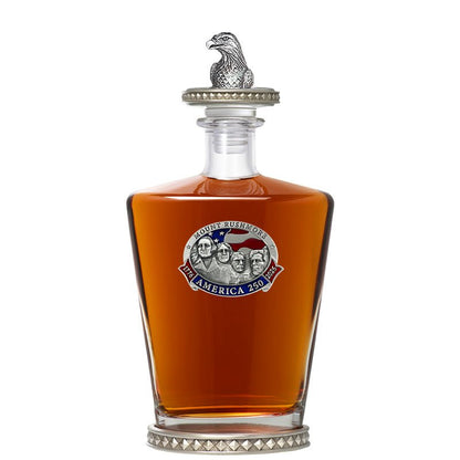 America's 250th Anniversary Mount Rushmore Royal Decanter w/ Eagle Head 3D Top-Diamond Accents