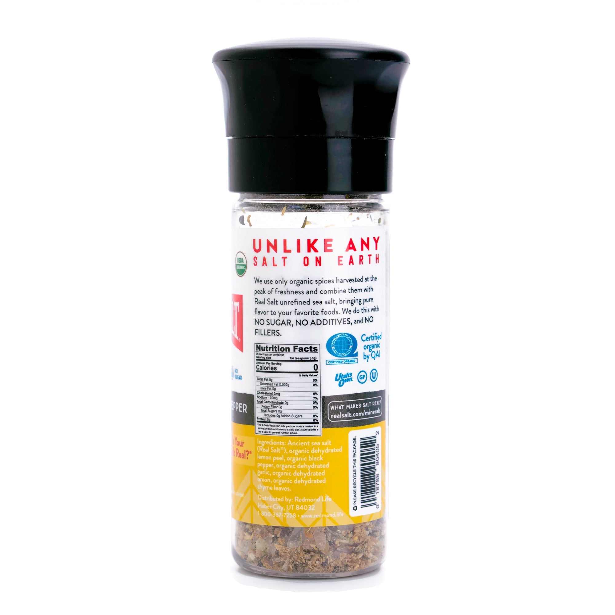 Real Salt® Organic Lemon Pepper Grinder