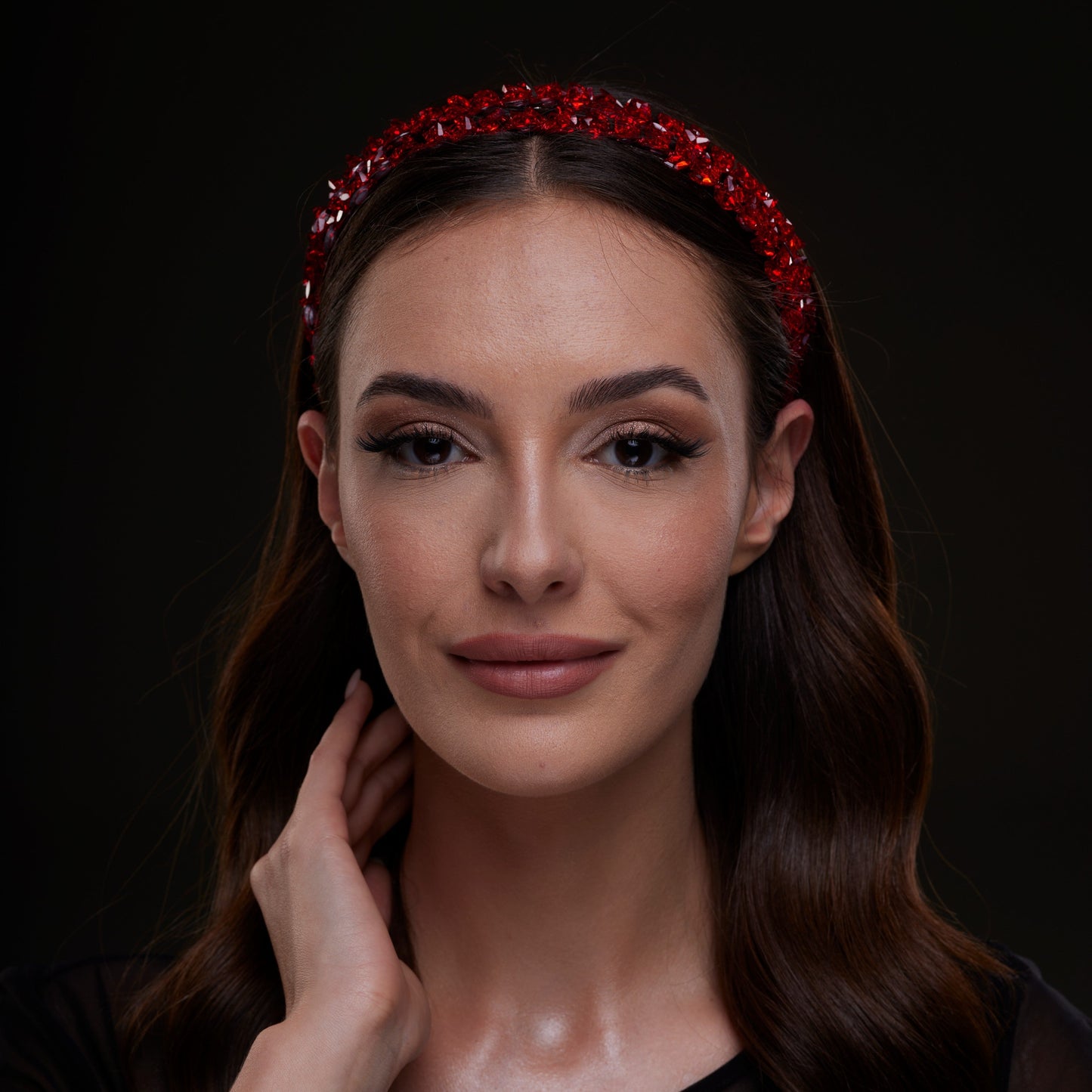 Red Crystal Beaded Hairband