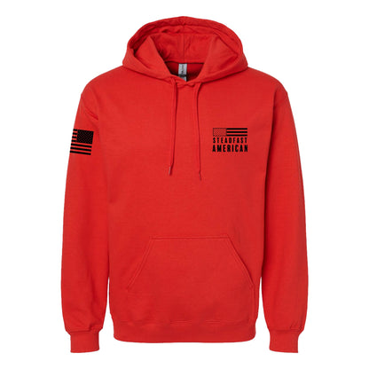 Remember Everyone Deployed (R.E.D.) American Flag, SoftStyle Hoodie, Red