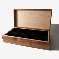 Watch Box - Desert Mesquite and Curly Maple - 8 Watch Compartments