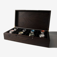 Watch Box - Wenge Hardwood - 8 Watch Compartments