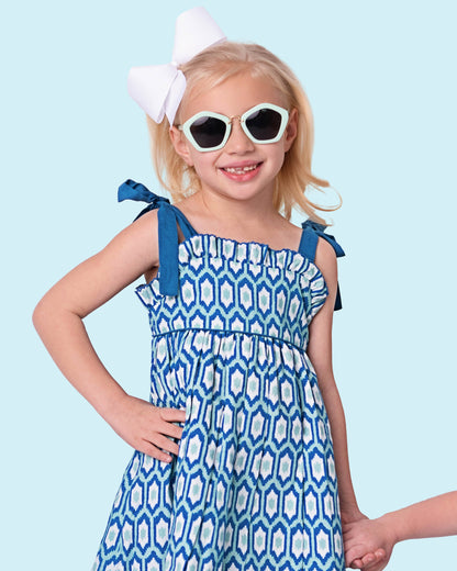 Blue Ikat Sun Dress