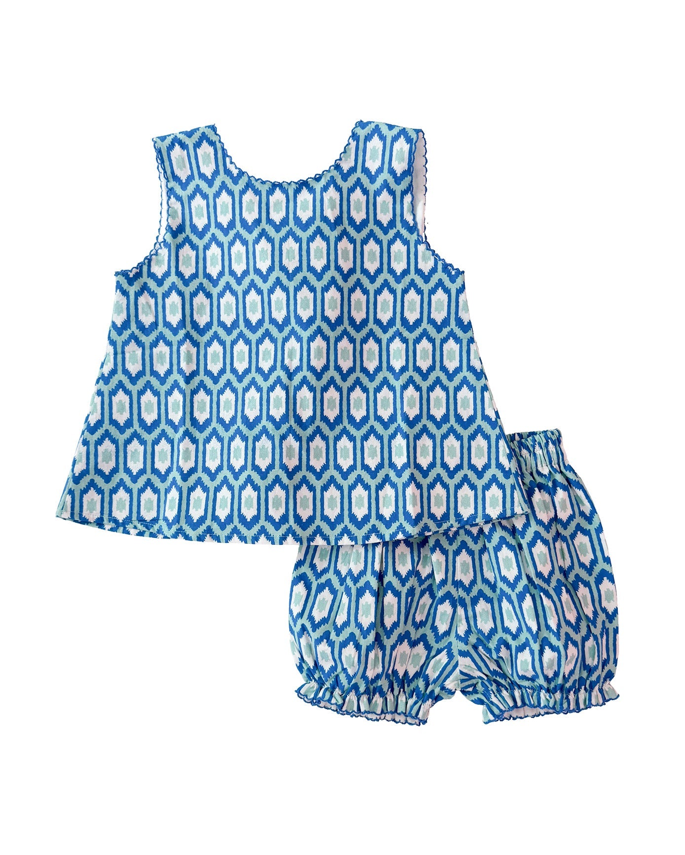 Blue Ikat Bloomer Set- FINAL SALE