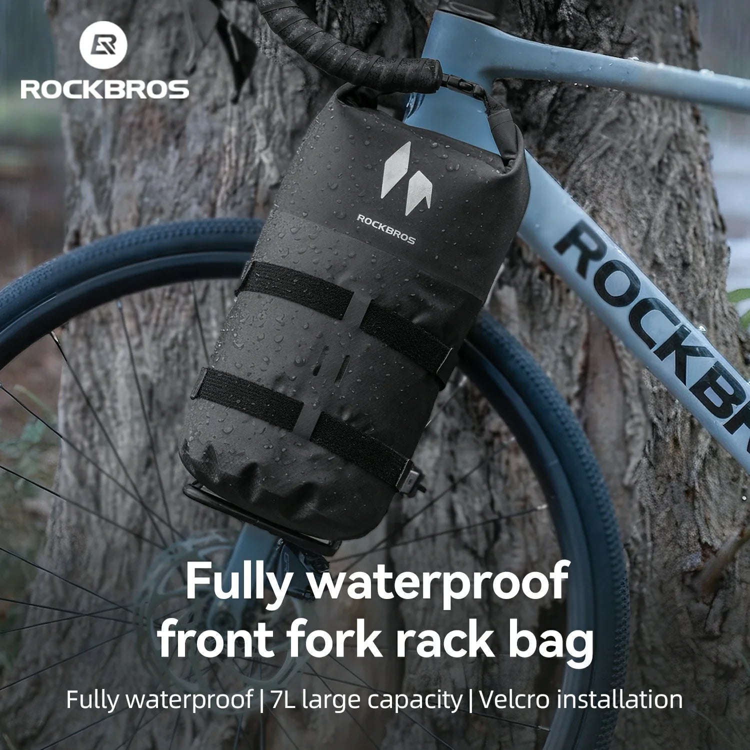 RideMate 100% Waterproof Front Fork Rack Bag 7L